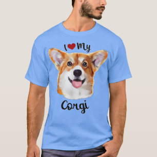 T-shirt Mignonne J'Aime Mon Amoureux des chiens Corgi Race