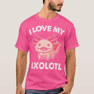 T-shirt Mignonne J'Aime Mon Axolotl Garçon Filles Salamand
