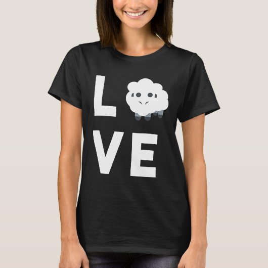 T-shirt Mignonne J'aime Mouton Mouton Drôle Mouton Adulte (Devant)