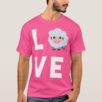 T-shirt Mignonne J'Aime Mouton Mouton Drôle Mouton Amoureu