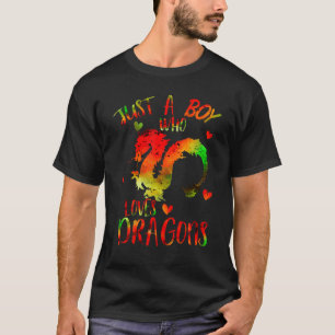 T-shirt Mignonne Juste Un Garçon Qui Aime Les Dragons Homm