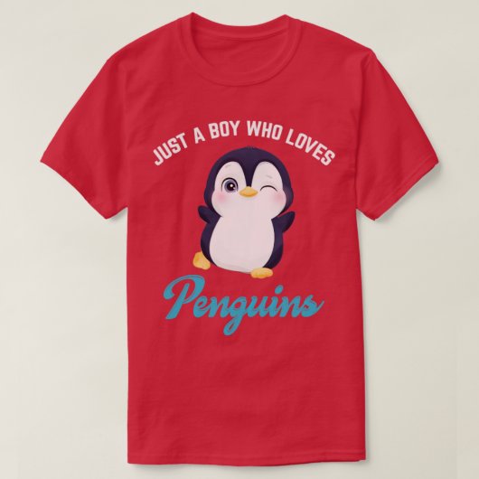 T-shirt Mignonne Juste Un Garçon Qui Aime Les Pingouins (Design devant)