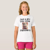 T-shirt Mignonne Juste Une Fille Qui Aime Hamsters Hammie  (Devant entier)