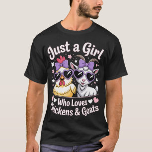 T-shirt Mignonne Juste Une Fille Qui Aime Le Poulet Et La