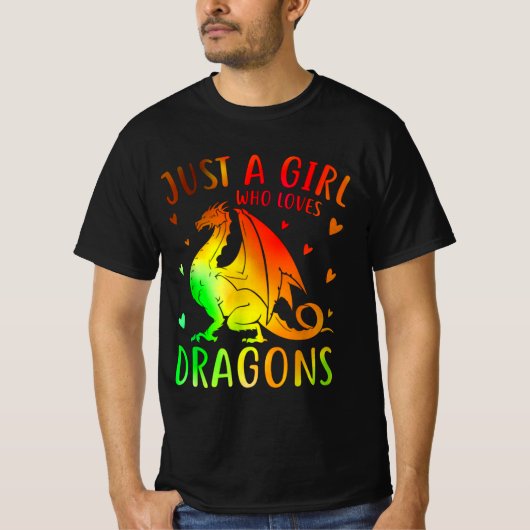 T-shirt Mignonne Juste Une Fille Qui Aime Les Dragons (Devant)