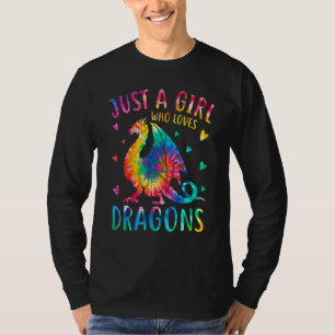 T-shirt Mignonne Juste Une Fille Qui Aime Les Dragons Tie