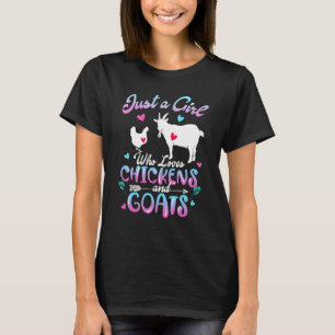 T-shirt Mignonne Juste Une Fille Qui Aime Les Poulets Chèv