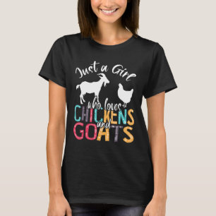 T-shirt Mignonne Juste Une Fille Qui Aime Les Poulets Chèv