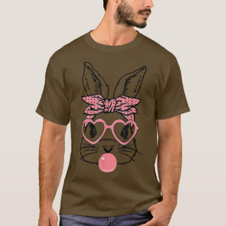 T-shirt Mignonne Lapin Avec Lunettes De Coeur Bandana Bubb