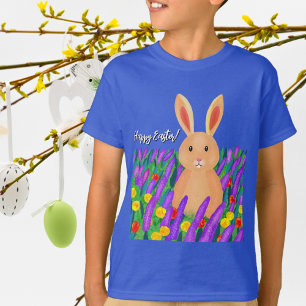 T-shirt Mignonne lapin de Pâques dans les fleurs