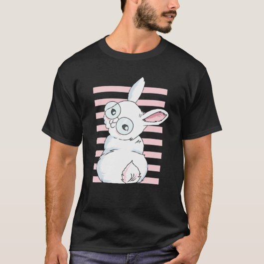 T-shirt Mignonne Lapin de Pâques lapin Butt Oeuf de Pâques (Devant)
