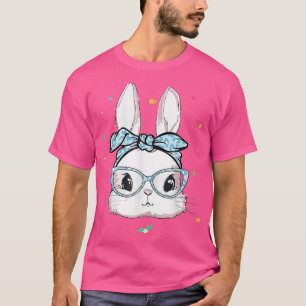 T-shirt Mignonne Lapin Face Leopard lunettes Headband Ea