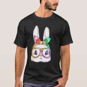 T-shirt Mignonne Lapin Face Leopard lunettes Headband Ea
