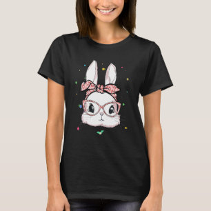 T-shirt Mignonne Lapin Face Leopard lunettes Headband Ea