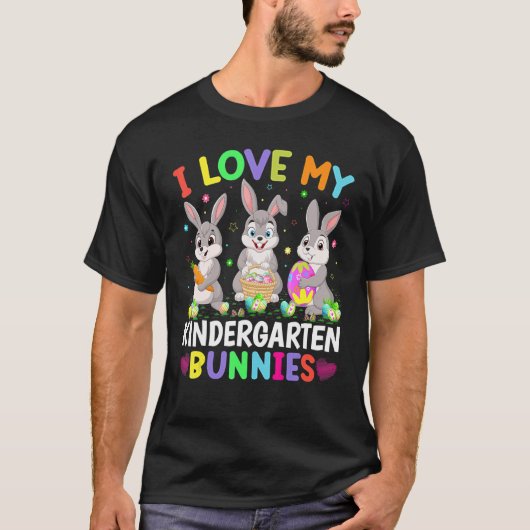 T-shirt Mignonne Lapin J'Aime Mon Enfant Gardergarten Bunn (Devant)