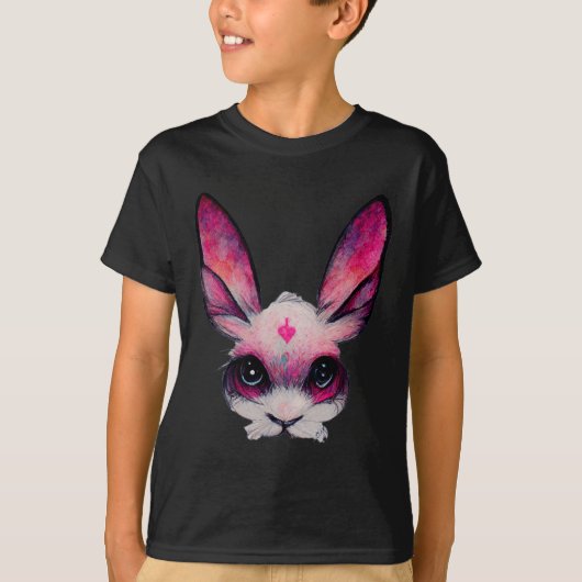 T-shirt Mignonne Lapin Lapin Animal Avec Couleurs - Une Fi (Devant)