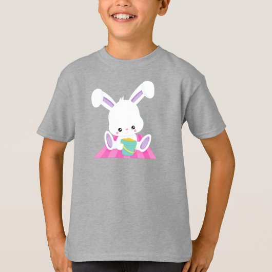 T-shirt Mignonne lapin, Lapin Blanc, Bébé Lapin, Boule De (Devant)