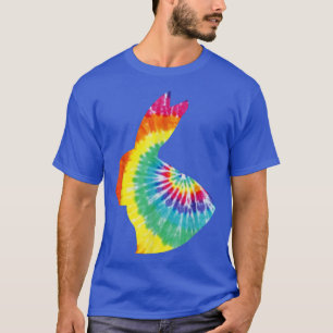T-shirt Mignonne lapin lapin Hippie Type teinture Coloré P