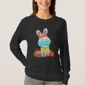 T-shirt Mignonne lapin Pâques Masque Visage Infirmière Ste (Devant)