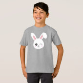 T-shirt Mignonne Lapin, Petit Lapin, Grognon Blanc, Vis (Devant entier)