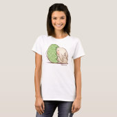 T-shirt Mignonne lapin poussant l'oeuf vert de Pâques (Devant entier)