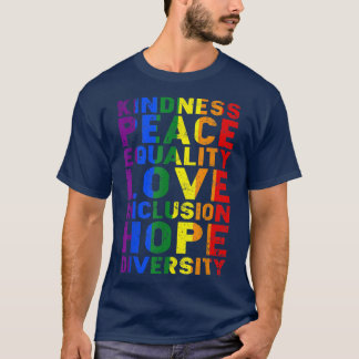 T-shirt Mignonne Lgbt Gay gentillesse Paix Amour Égalité H