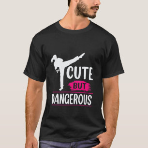 T-shirt Mignonne Mais Dangereuse Karaté Taekwondo Fille de