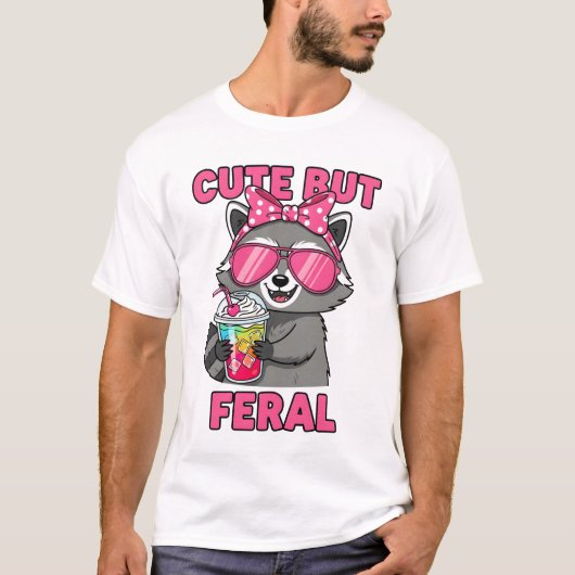 T-shirt Mignonne mais feral (Devant)