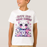 Mignonne Mais Mort À L'Intérieur Pastel Goth T-shi
