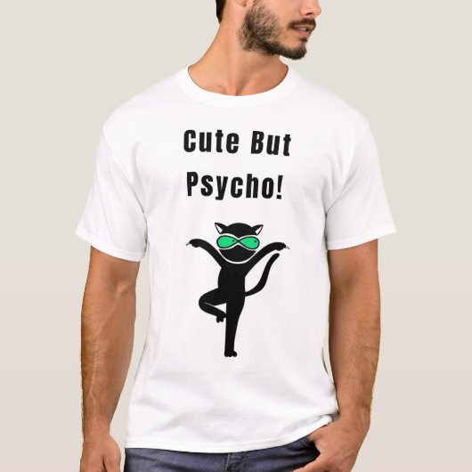 T-shirt Mignonne Mais Psycho ! Chat drôle (Devant)