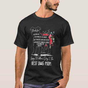 T-shirt Mignonne maman chien floral Joyeuse fête des mères