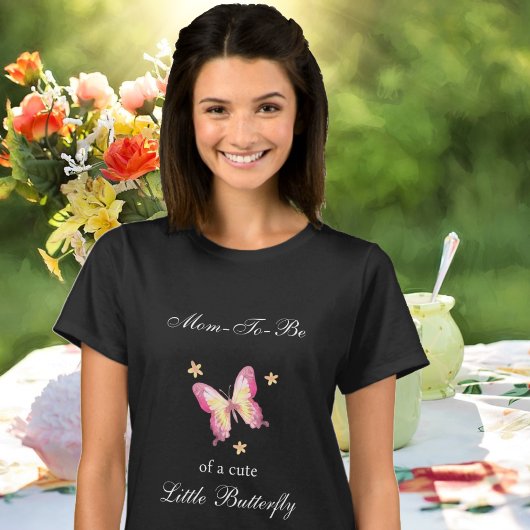 T-shirt Mignonne Maman Pour Être Rose Petit Papillon