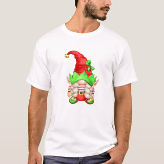 T-shirt Mignonne Mamie Xmas Gnomie Avec Mignonne Elfe Noël