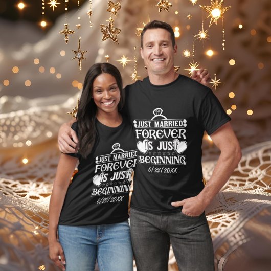 T-shirt Mignonne marié mot art ajouter date mariage