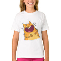 Mignonne, mec, tee - shirts, chaton, drôle, T-shir