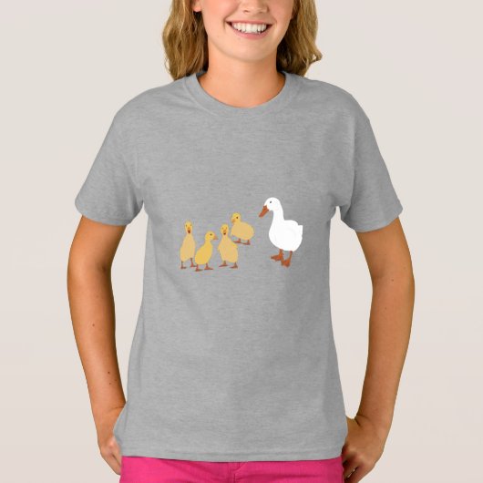 T-shirt Mignonne Mère Canard & Bébé Canettes (Devant)