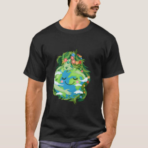 T-shirt Mignonne Mère Vert Gaia Sauvez Notre Planète Jour