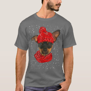 T-shirt Mignonne Miniature Pinscher Chien Xmas Casquette É
