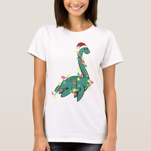 T-shirt Mignonne monstre de Lochness Noël (Devant)