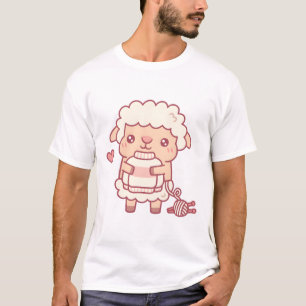 T-shirt Mignonne Mouton Avec Douleur De Laine Drôle