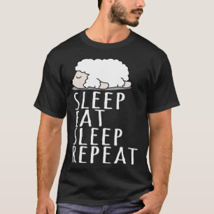 T-shirt Mignonne mouton dort manger répéter dire la nuit