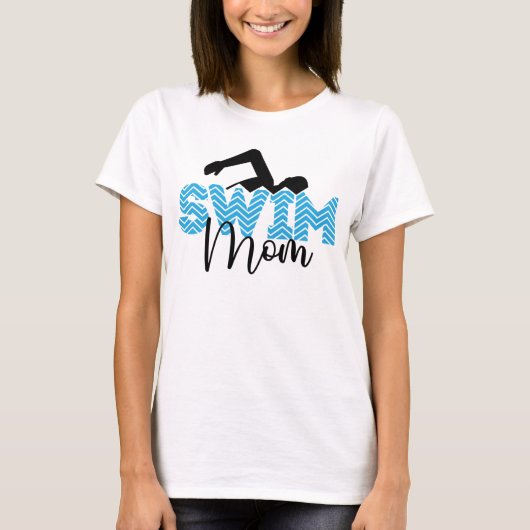 T-shirt mignonne nage maman mot art (Devant)