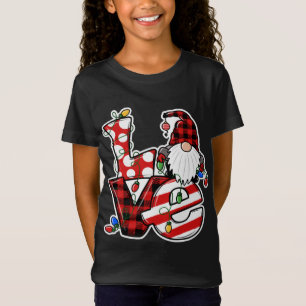 T-Shirt Mignonne Noël Amour Gnome Noël Gnome