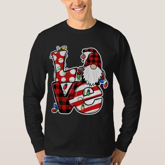 T-shirt Mignonne Noël Amour Gnome Noël Gnome (Devant)