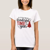 T-shirt Mignonne Noël Rouge Plus Merveilleux Temps Femmes (Devant)