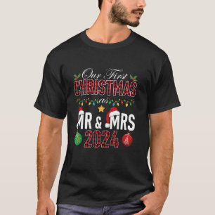 T-shirt Mignonne Notre Premier Noël Comme M. Mme 2024 Coup