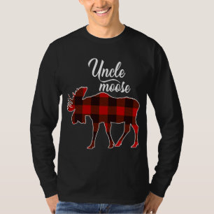 T-shirt Mignonne oncle Moose Rouge Plaid Noël Correspondan