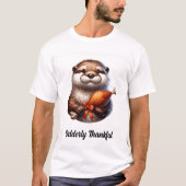 T-shirt Mignonne Otter avec Thanksgiving Turquie (Devant)