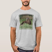 T-Shirt mignonne Otter pour homme à manches longue (Devant)