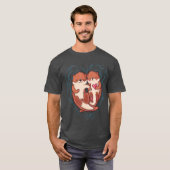T-shirt Mignonne Otter Valentines Day Love Otters Holding (Devant entier)